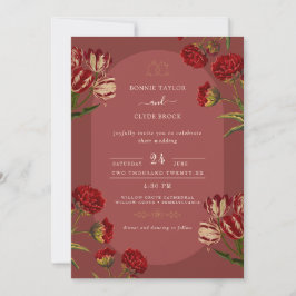 Chique trouwuitnodiging met stijlvol detail save the date