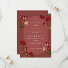 Chique trouwuitnodiging met stijlvol detail save the date