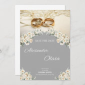 "Chique Trouwuitnodigingen: Elegante Ontwerpen voo Kaart (Voorkant / Achterkant)