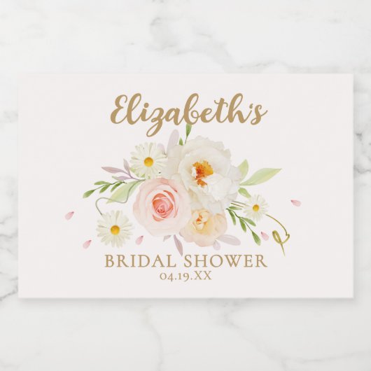 Chique Tuin Bloemachtige Bruiloft Feest Sparkling Wijnetiket (Enkel label)