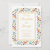 Chique Tuin Bloemen bruiloft Kaart (Voorkant)