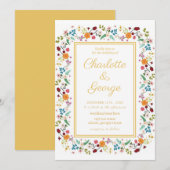 Chique Tuin Bloemen bruiloft Kaart (Voorkant / Achterkant)