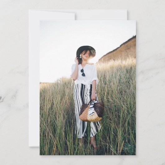  chique tuin bloemenwaterverf afstuderen kaart (Achterkant)