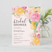  chique tuin bloemenwaterverf vrijgezellenfeest kaart (Staand voorkant)