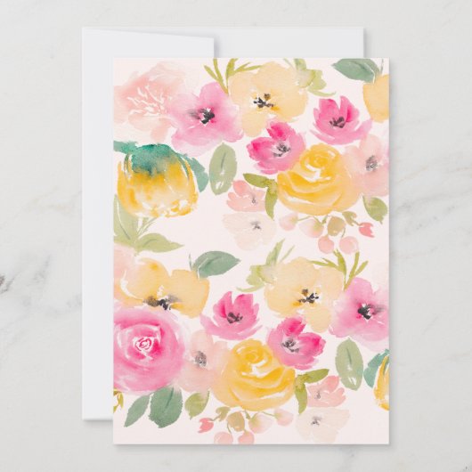  chique tuin bloemenwaterverf vrijgezellenfeest kaart (Achterkant)