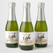 Chique Tuin Bloemige Bruids-Shower Mini Sparkling Wijnetiket (Flessen)