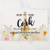 Chique Tuin Bloemige Bruiloft Mini Sparkling Wijnetiket (Enkel label)