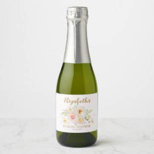 Chique Tuin Bloemige Bruiloftsdouche Sparkling Wijnetiket