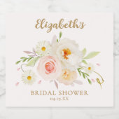 Chique Tuin Bloemige Bruiloftsshower Sparkling Wijnetiket (Enkel label)