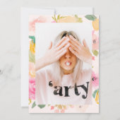 chique tuin bloemige waterverf Sweet 16 Kaart (Achterkant)