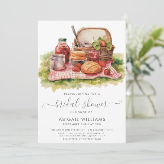 Chique Tuin Party Picknick Strawberry Vrijgezellen Kaart (Staand voorkant)