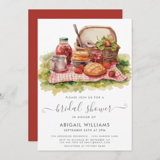 Chique Tuin Party Picknick Strawberry Vrijgezellen Kaart (Voorkant / Achterkant)