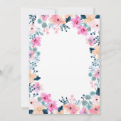 Chique tuin roze bloemen bruiloft kaart (Achterkant)