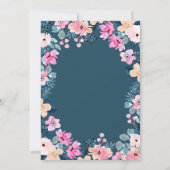 Chique Tuin Roze Bloemen Elopement Kaart (Achterkant)