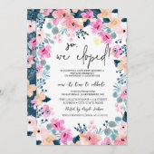 Chique Tuin Roze Bloemen Elopement Kaart (Voorkant / Achterkant)