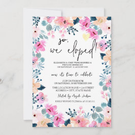 Chique Tuin Roze Bloemen Elopement Kaart