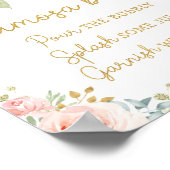 Chique Tuin Roze Bloemen Groene Mimosa Bar Poster (Hoek)