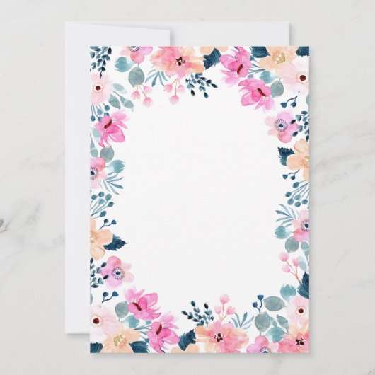 Chique Tuin Roze Bloemen Vrijgezellenfeest Kaart (Achterkant)