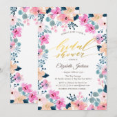 Chique Tuin Roze Bloemen Vrijgezellenfeest Kaart (Voorkant / Achterkant)