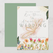 Chique Tuin Zonsopgang Butterly Bruiloft Kaart (Voorkant / Achterkant)