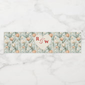 Chique Tulp Bloem Meer Bruiloft Waterfles Etiket (Enkel label)