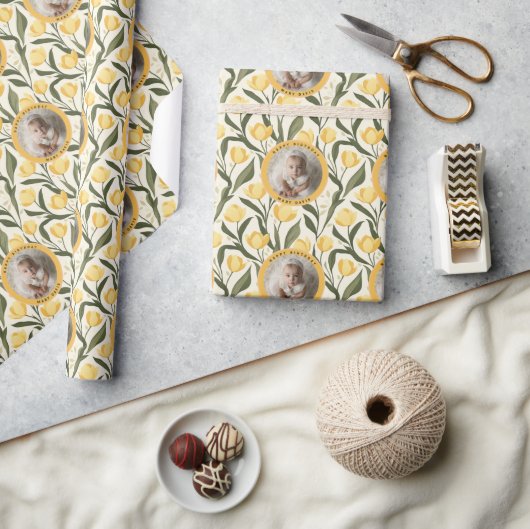 Chique Tulp Bloem Verjaardagsverrassing Cadeaupapier (Crafts)