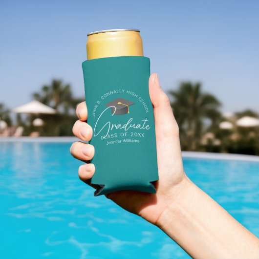 Chique Turquoise Afstudeerfeest Seltzer Blikjeskoeler (Insitu Zwembad)