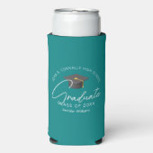 Chique Turquoise Afstudeerfeest Seltzer Blikjeskoeler (Seltzer Voorkant)