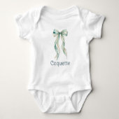 Chique Turquoise Aquarel Coquette Strik LPM26 Romper (Voorkant)