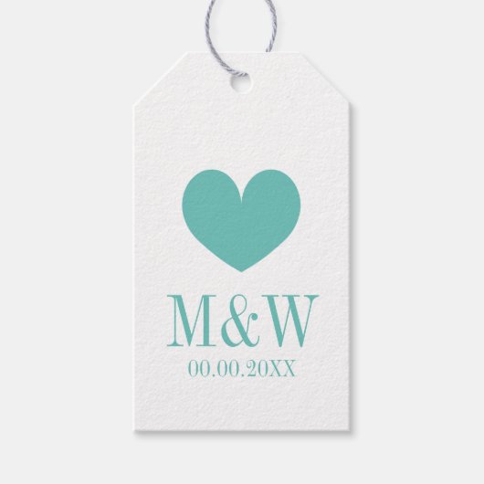 Chique turquoise blauwe aangepaste geschenklabels cadeaulabel (Voorkant)