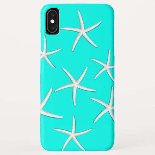 Chique turquoise blauwe zeesterren Case-Mate iPhone case (Achterkant)