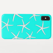Chique turquoise blauwe zeesterren Case-Mate iPhone case (Achterkant (horizontaal))