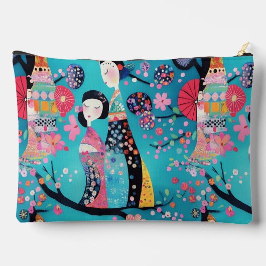 Chique turquoise geisha etui (Achterkant)