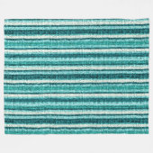 Chique turquoise gestreepte fleece deken (Voorkant (Horizontaal))