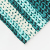 Chique turquoise gestreepte fleece deken (Hoek)