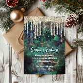 Chique turquoise glitter druppels Kerstmis nieuwja