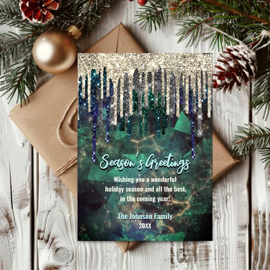 Chique turquoise glitter druppels Kerstmis nieuwja