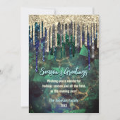 Chique turquoise glitter druppels Kerstmis nieuwja (Voorkant)