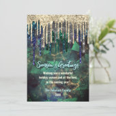 Chique turquoise glitter druppels Kerstmis nieuwja (Staand voorkant)