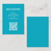 Chique Turquoise Huwelijksregistratie QR Code Informatiekaartje (Voorkant / Achterkant)