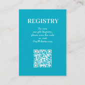 Chique Turquoise Huwelijksregistratie QR Code Informatiekaartje (Voorkant)