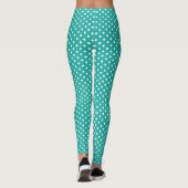 Chique Turquoise Kleine Polka Dots Pattern Mode Leggings (Achterkant)