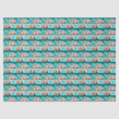 Chique turquoise verjaardagsfeest aangepaste foto  tissuepapier (Voorkant)