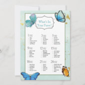 Chique turquoise waterverf vlinder bruidsdouche kaart (Voorkant)