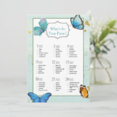 Chique turquoise waterverf vlinder bruidsdouche kaart (Staand voorkant)