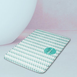 Chique Turquoise Wit Teal Stippen Monogram Naam Badmat