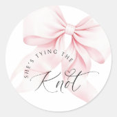 Chique 'Tying the Knot' Bruiloftfeest Uitnodiging Ronde Sticker (Voorkant)