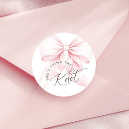Chique 'Tying the Knot' Bruiloftfeest Uitnodiging Ronde Sticker