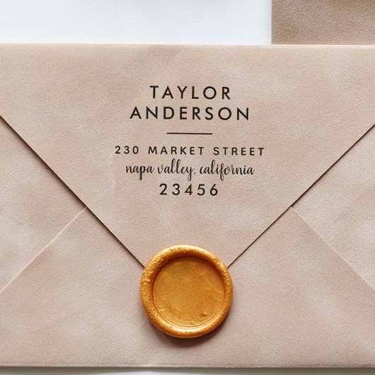 Chique Typografie Aangepaste Tekst Retouradres Zelfinktende Stempel