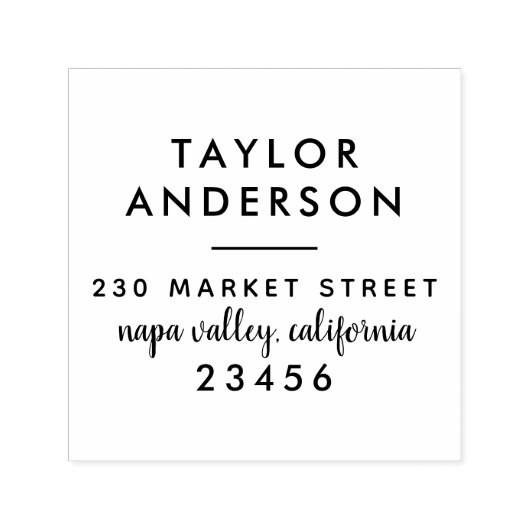 Chique Typografie Aangepaste Tekst Retouradres Zelfinktende Stempel (Design)